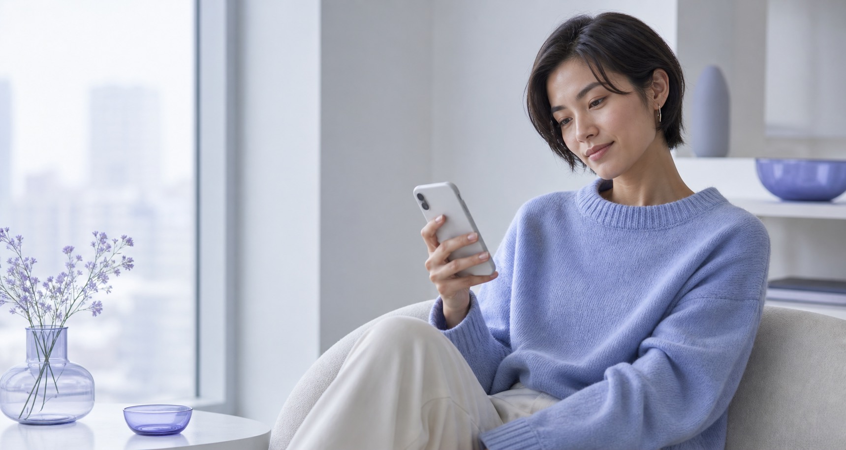 Premium mobile lifestyle scene supporting Echoist app download